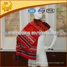 China Fábrica de Pashmina estilo ancho 100% seda Jacquard bufanda y mantón al por mayor para las damas